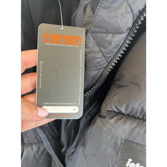 iets frans... Urban Outfitters Long Hooded Puffer Jacket Black Size Small - Picture 3 of 6